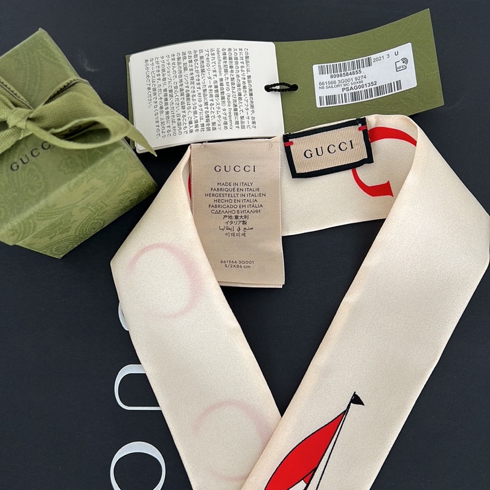 Gucci Nautical Cream and Red Scarf - Picture 7 of 7